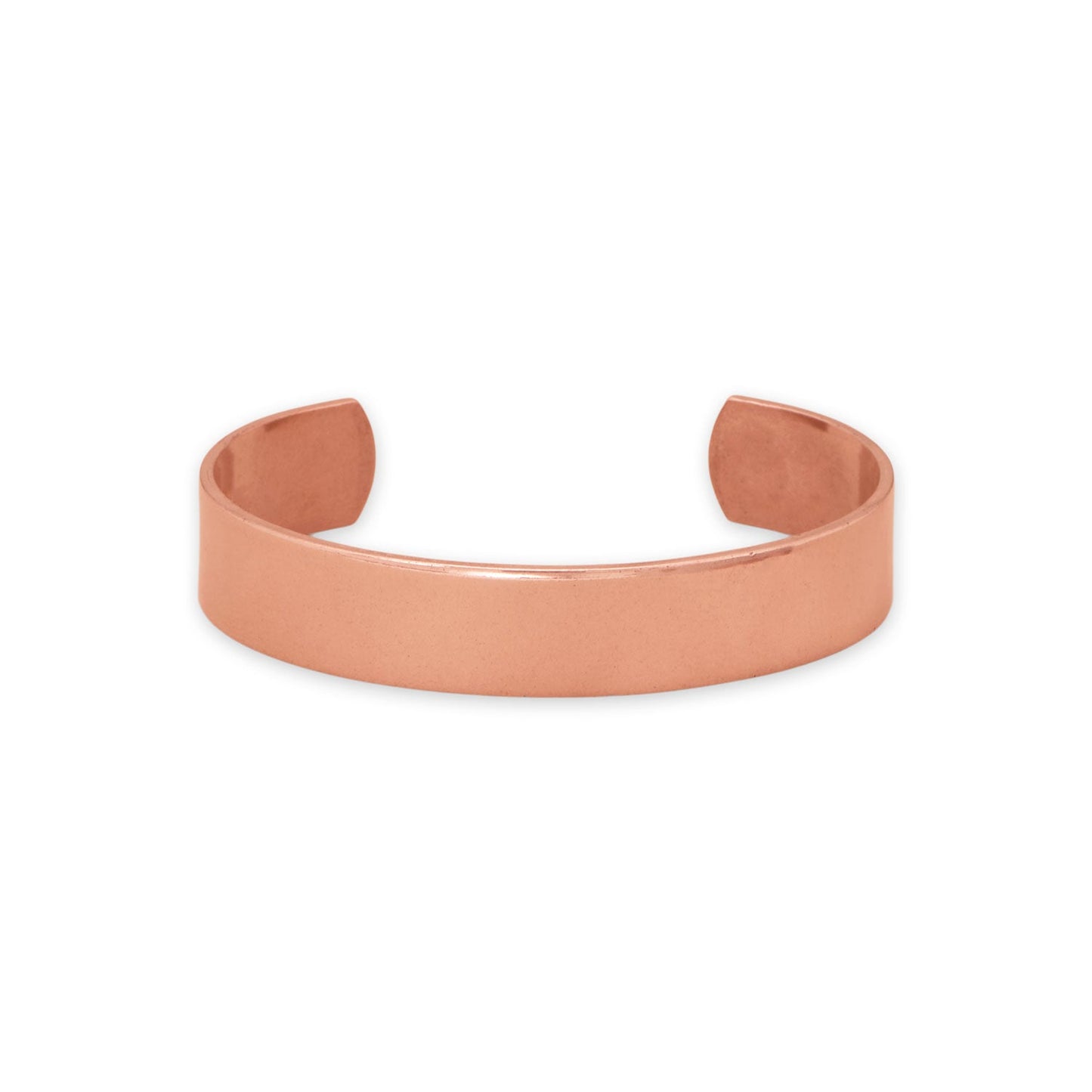1/2" (12.5mm) Polished Solid Copper Unisex Cuff Bracelet