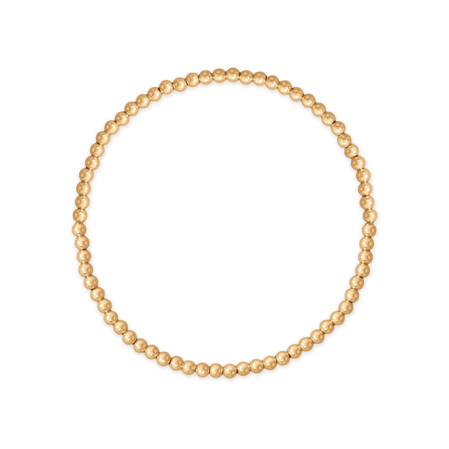 7" 3mm 14/20 Gold Filled Bead Stretch Bracelet