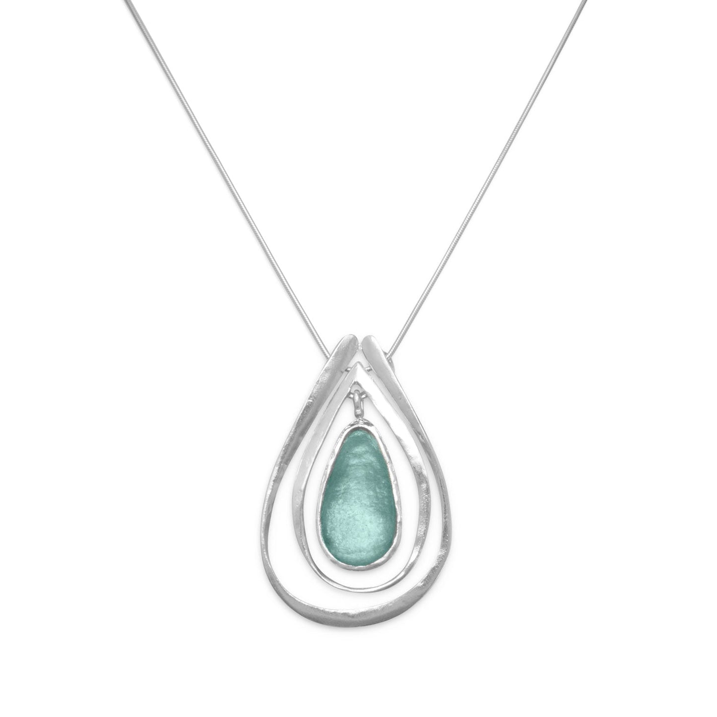 17" Ancient Roman Glass and Cutout Design Necklace