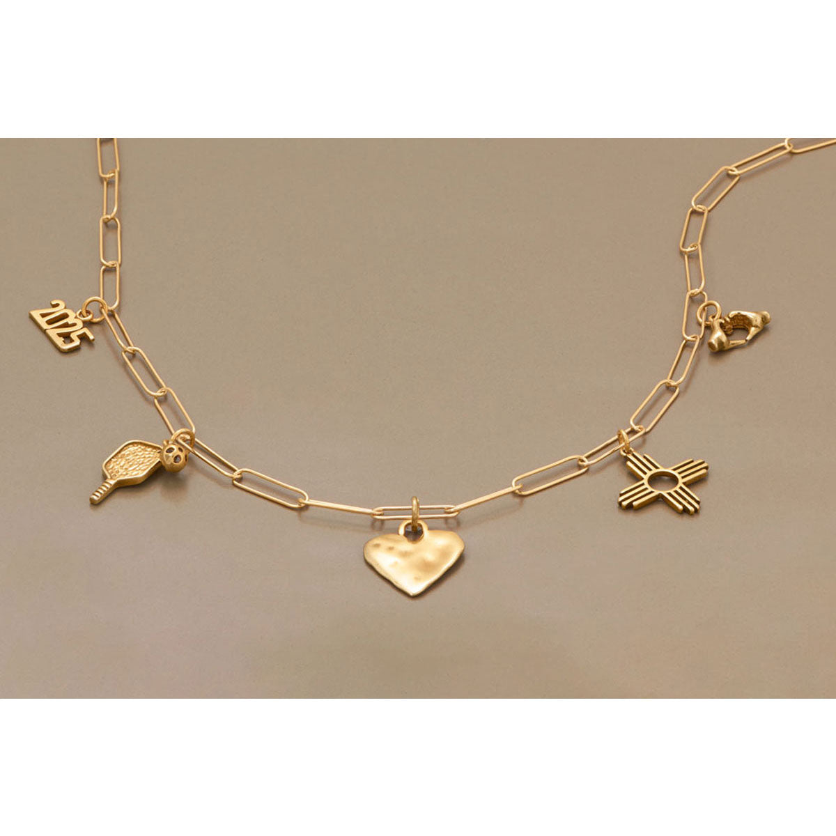 Silver or Gold 3D Pickleball and Paddle Charm