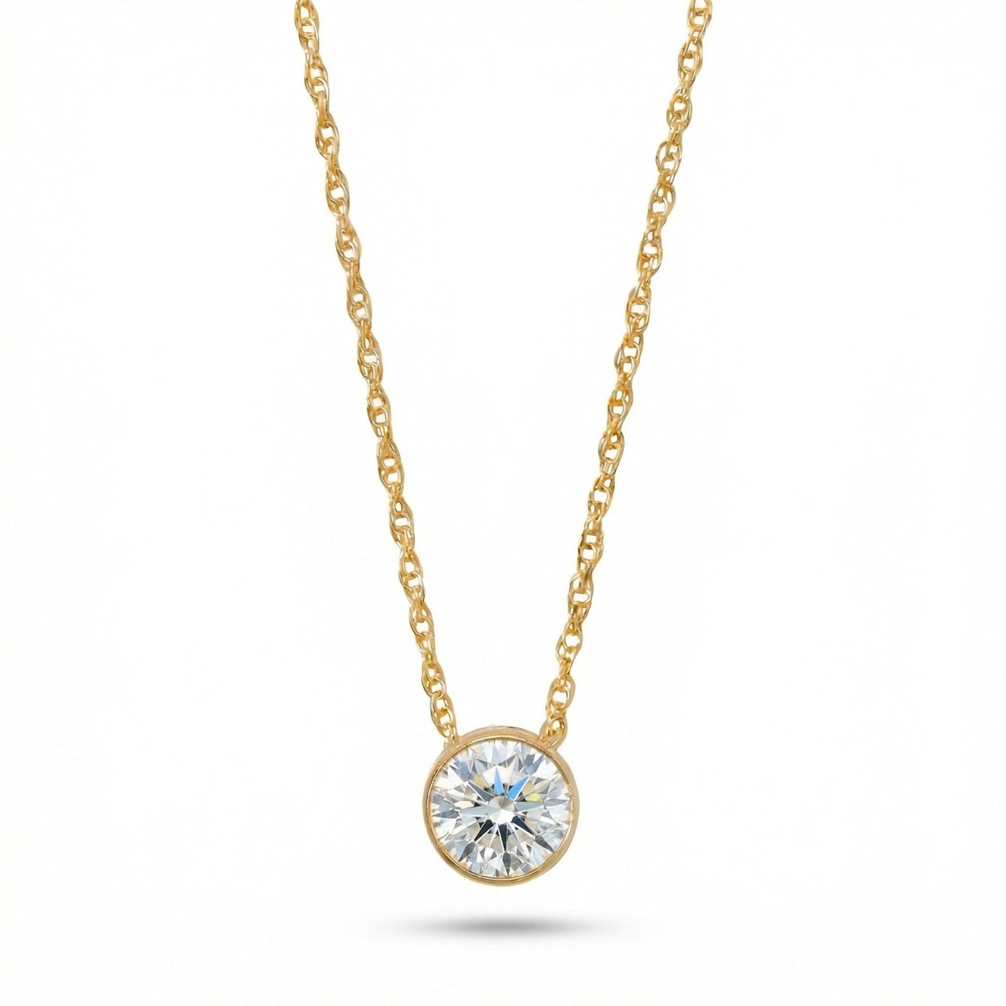 14/20 Gold Filled Floating 6mm Lab Grown Diamond Slide Necklace