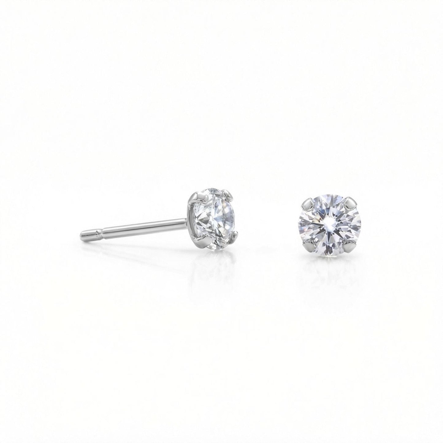 4mm CZ Stud Earrings
