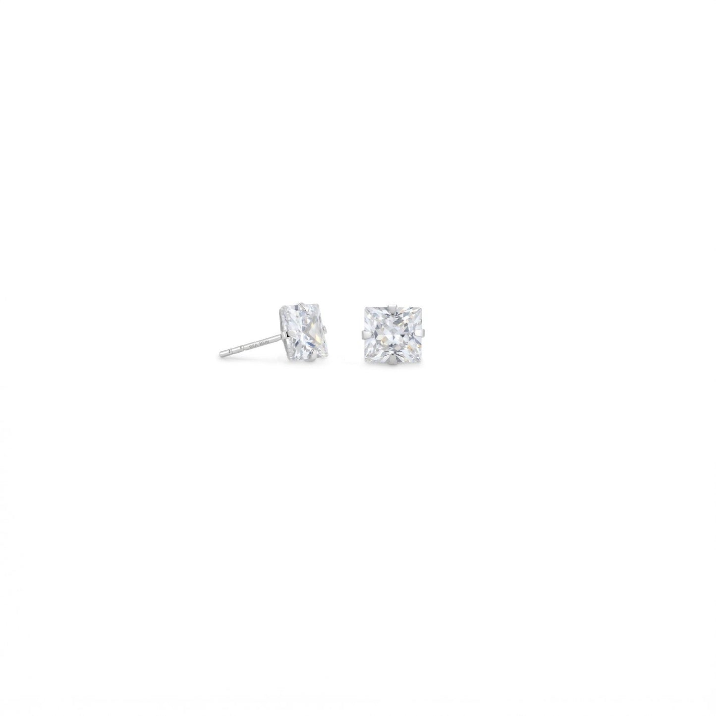 3mm CZ Square Earrings