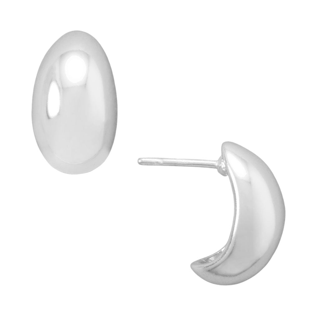 Polished Graduated 1/2 Puffy Hoop Earrings