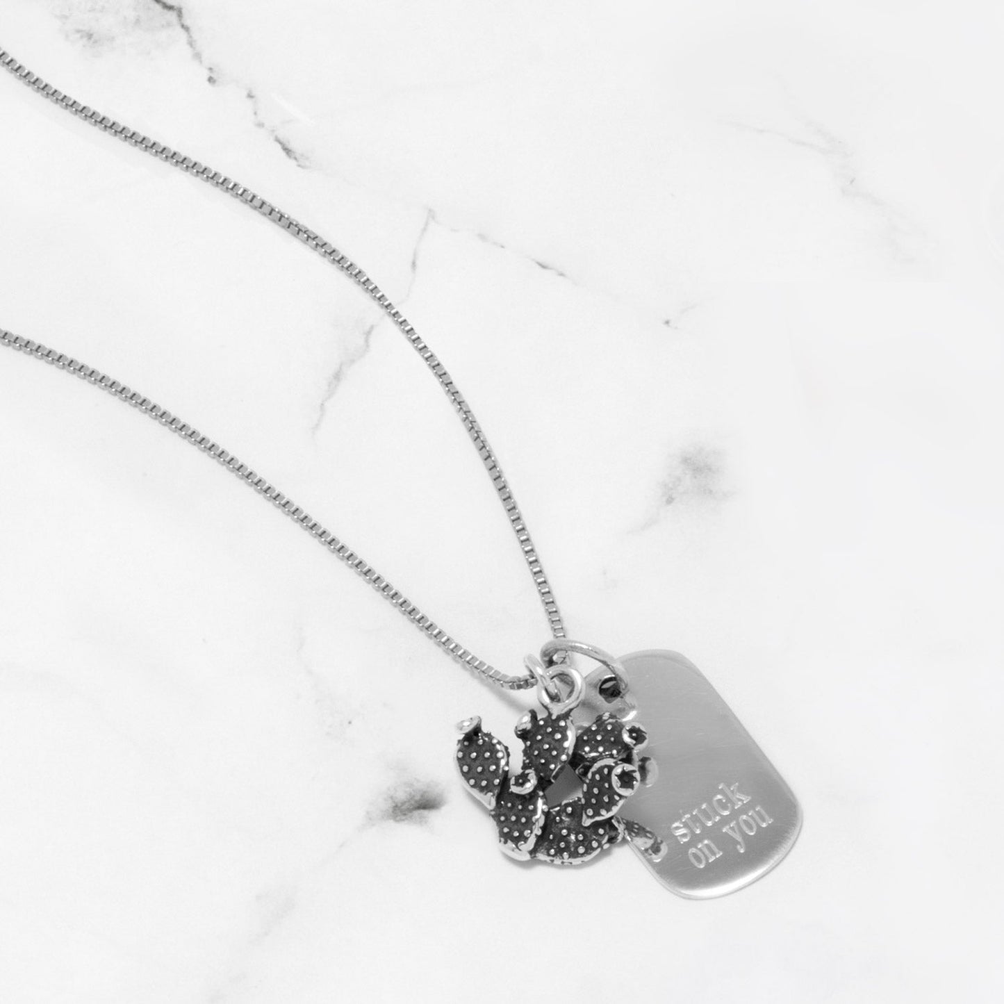 019 Rhodium Plated Box Chain Necklace (1.0mm)