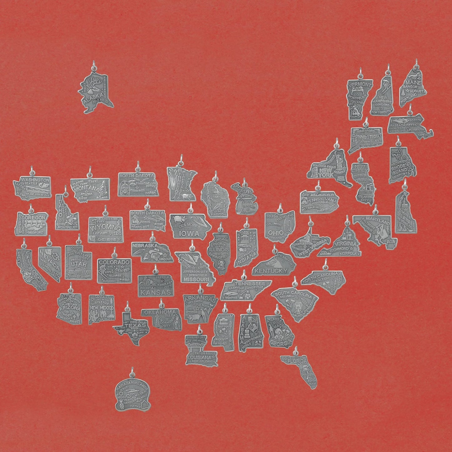 Oxidized New York State Charm