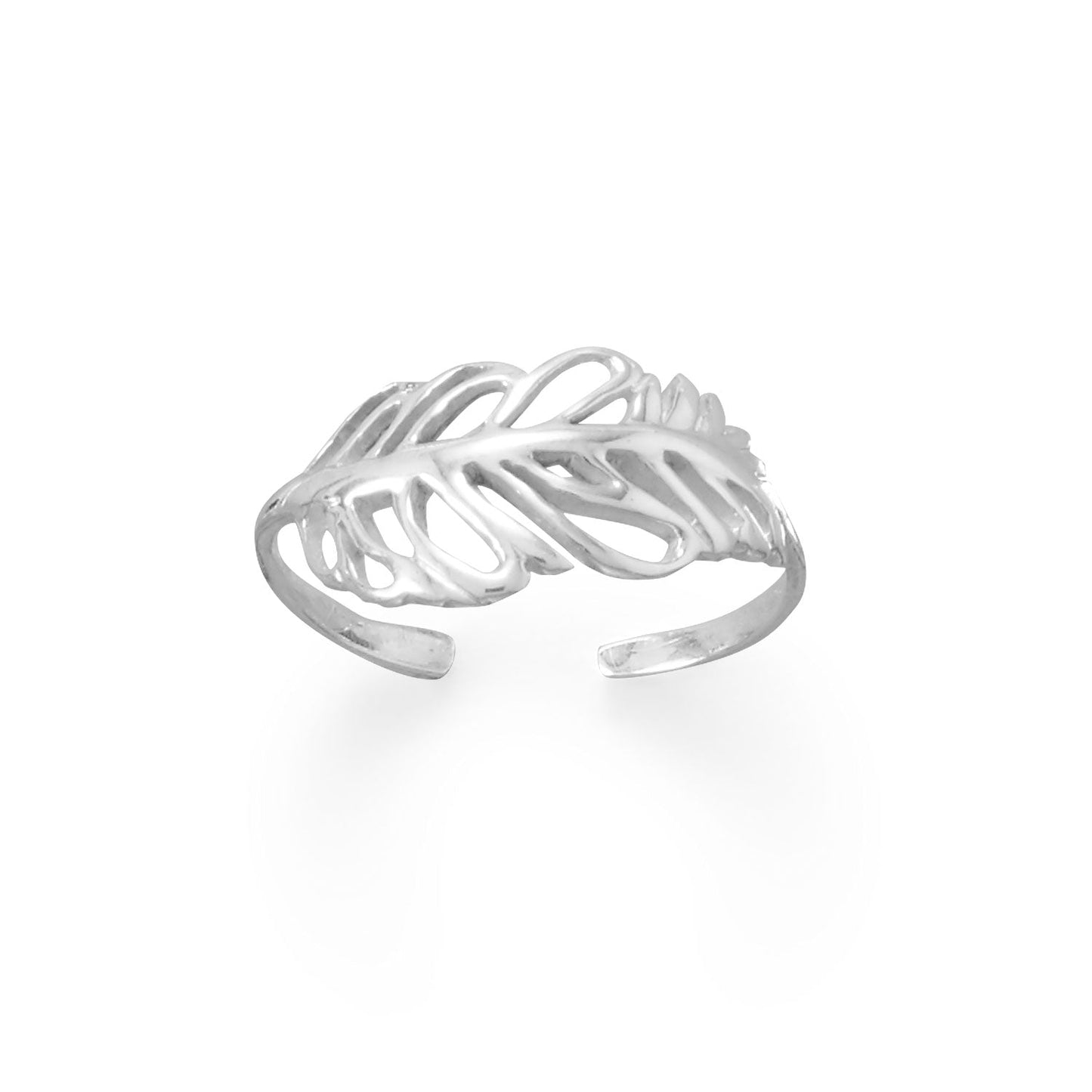 Cutout Feather Toe Ring