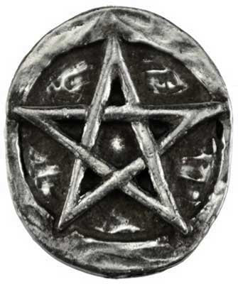 Hand-Carved Pentagram Symbol Pocket Stone for Meditation and Protection