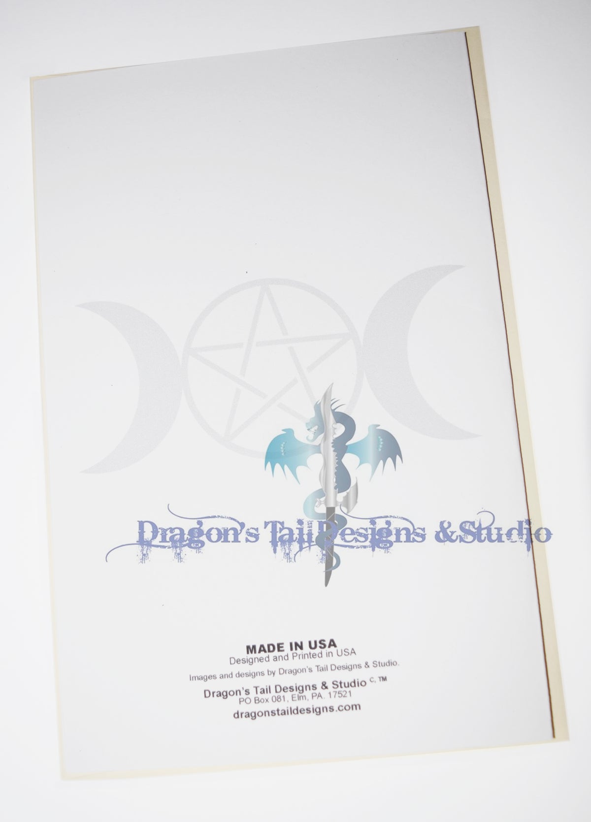 Triple Moon / Goddess Wiccan Pentacle, Handcrafted All Occasion Greeting Card