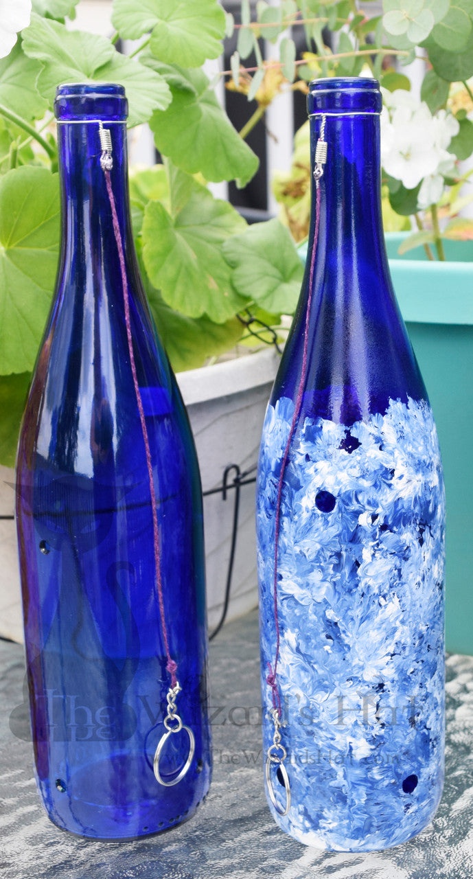 Artisanal Blue Series Glass Bottle Smoking Incense Burner