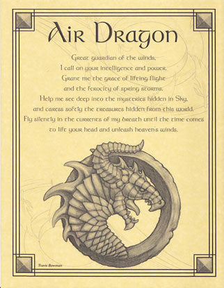 Majestic Air Dragon Fantasy Art Wall Poster