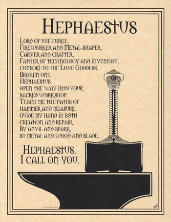 Hephaestus Greek God of Fire and Forge Art Poster