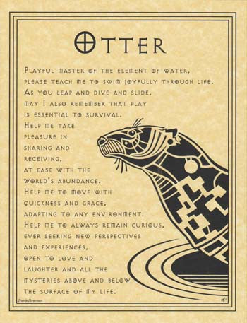 Otter Prayer Wall Art Poster - Cute Animal Illustration