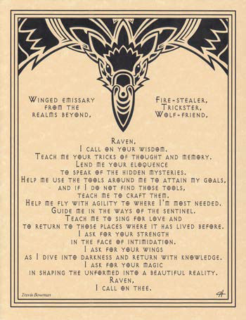 Raven Prayer Artistic Wall Art Poster
