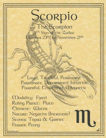 Scorpio Zodiac Sign Minimalist Art Poster