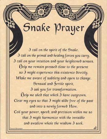 Vintage Snake Prayer Wall Art Poster