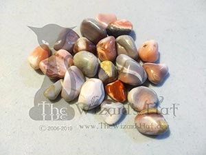 1 Piece Natural Tumbled Pink Agate Crystal Stone