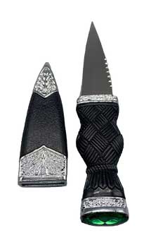 7 1/4" Traditional Green Scottish Dirk Dagger with Ornate Handle