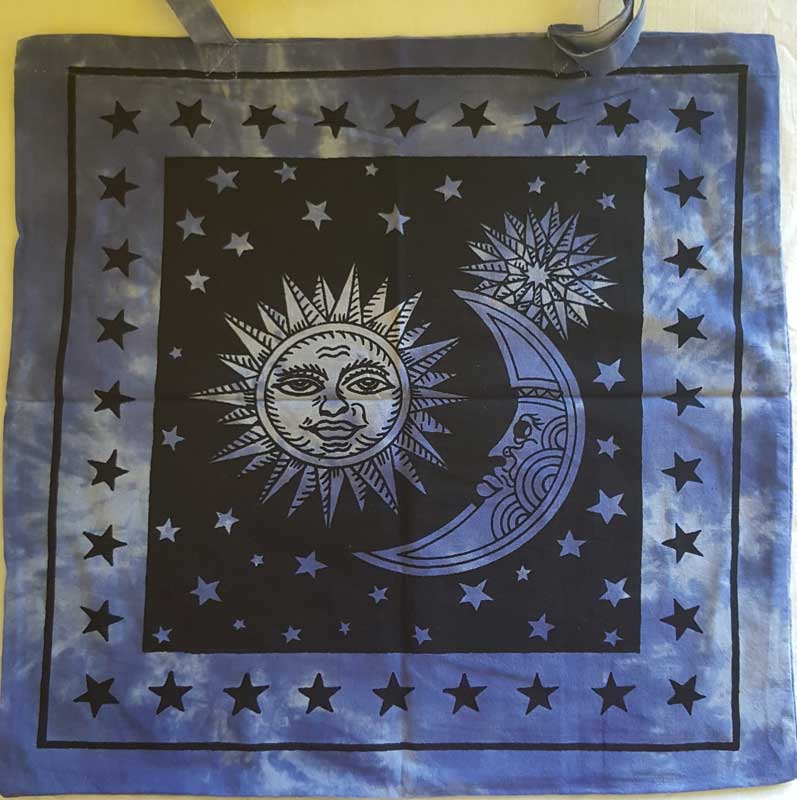 Celestial Sun and Moon Embroidered Canvas Tote Bag