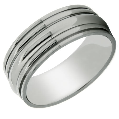 Premium Brushed Titanium Comfort Fit Wedding Band - WTM5522