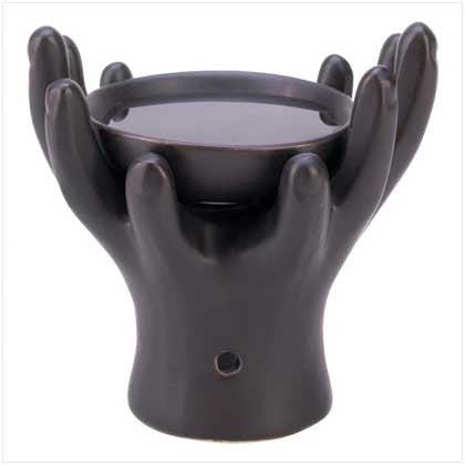 Artisan Sculpted Hands Ceramic Oil Warmer and Wax Melter