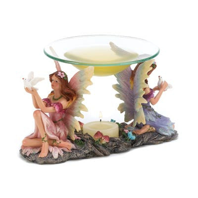 Twin Fairies Decorative Ceramic Fragrance Oil Warmer
