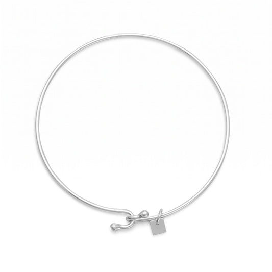 Wire Bangle with Bead Ends