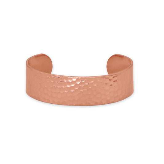 3/4" (19mm) Hammered Solid Copper Unisex Cuff Bracelet