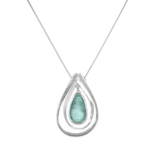 17" Ancient Roman Glass and Cutout Design Necklace