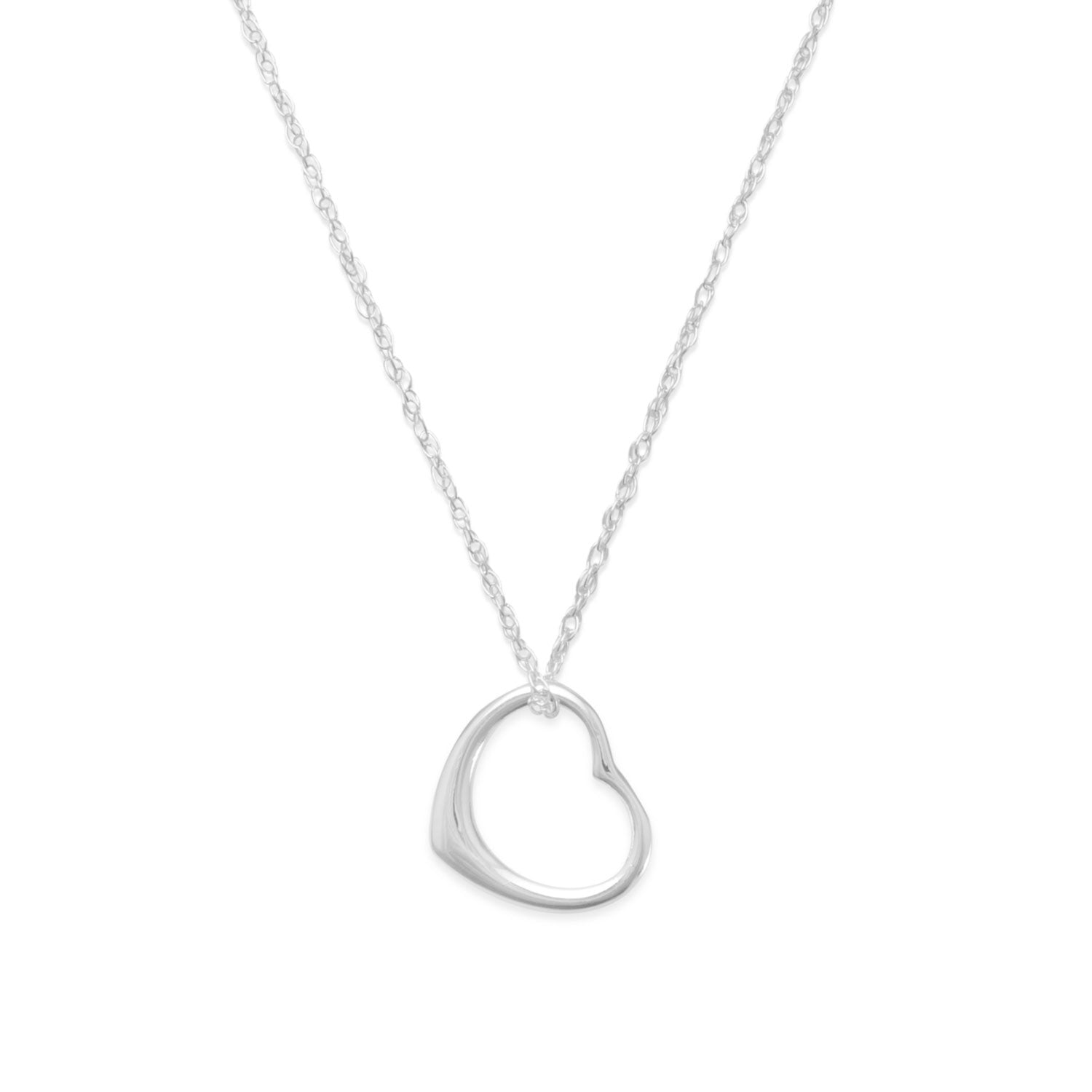 18" Necklace and Floating Heart Pendant