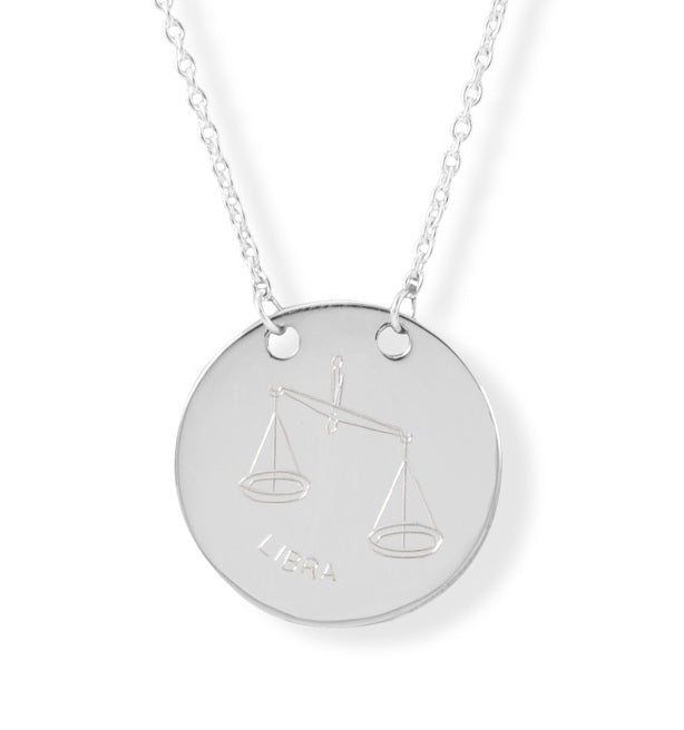 Polished Round Engravable Disc Necklace