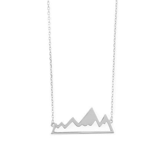Peak of Fashion! Rhodium Plated Mountain Range Necklace