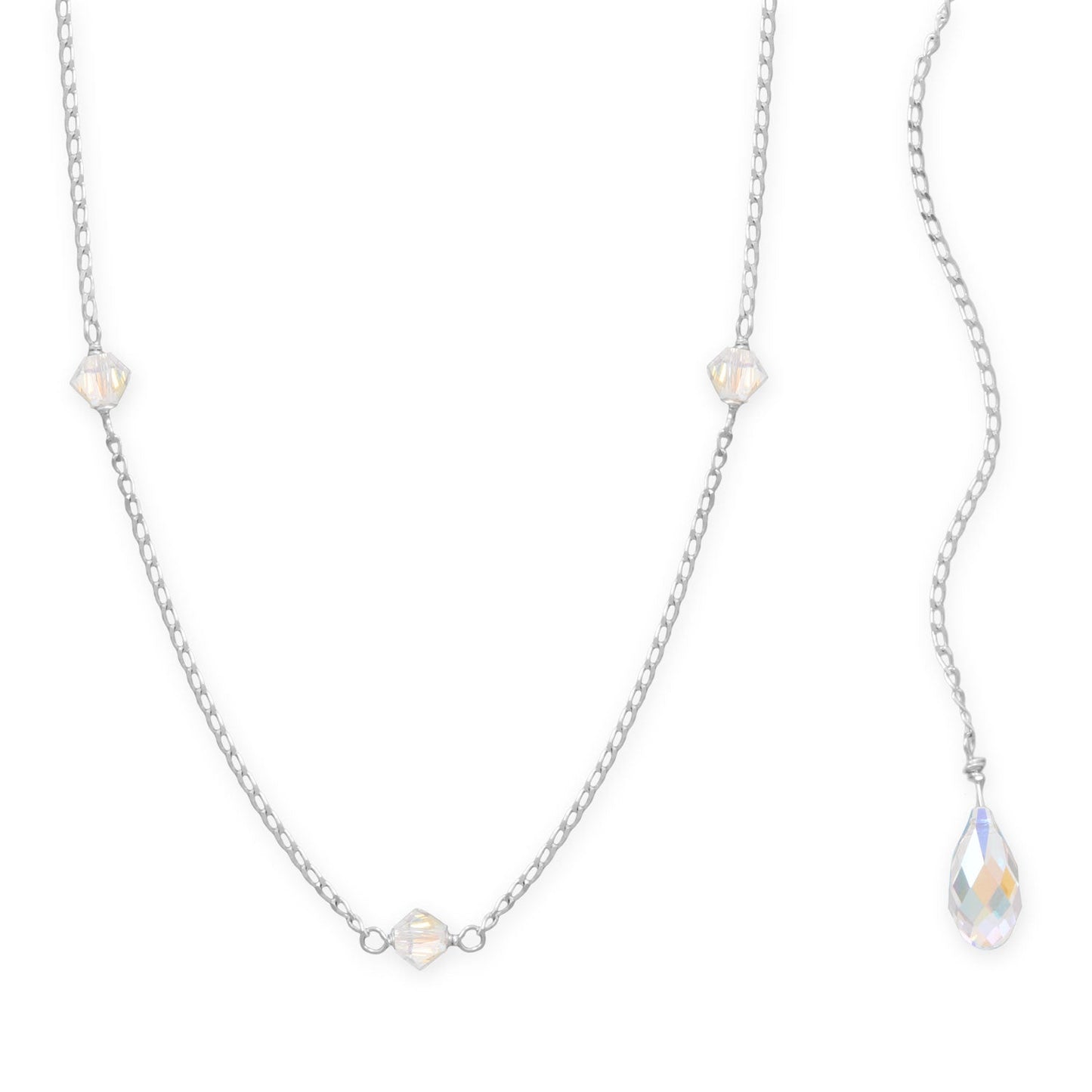 Dazzling Swarovski Crystal Back Drop Necklace