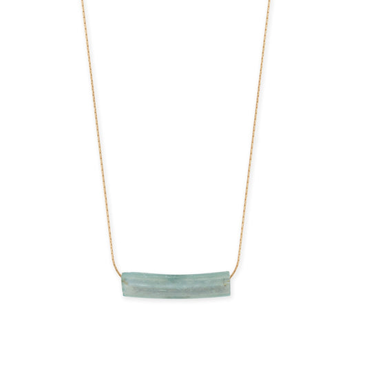18" Gold Filled Ancient Roman Glass Bar Necklace