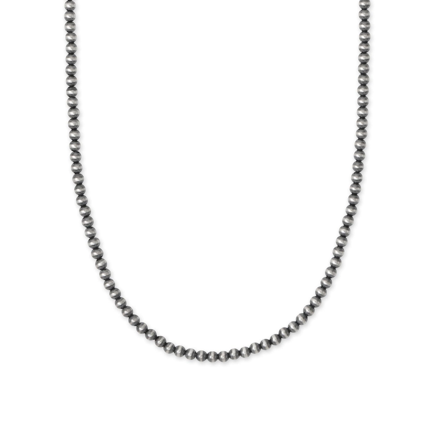 16" + 2" 3mm Oxidized Bead Necklace