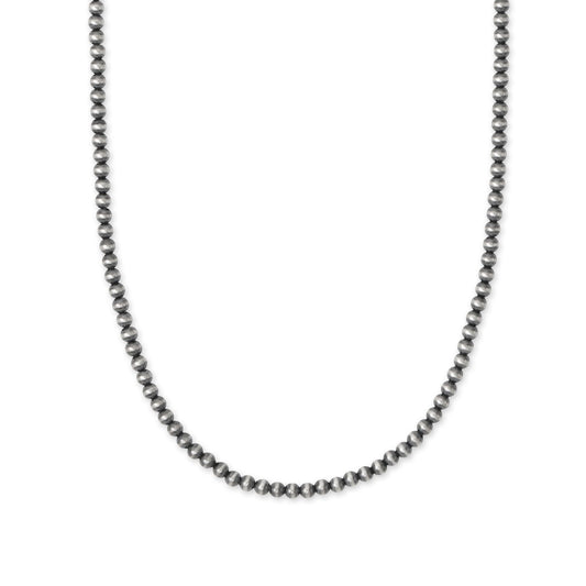 16" + 2" 3mm Oxidized Bead Necklace