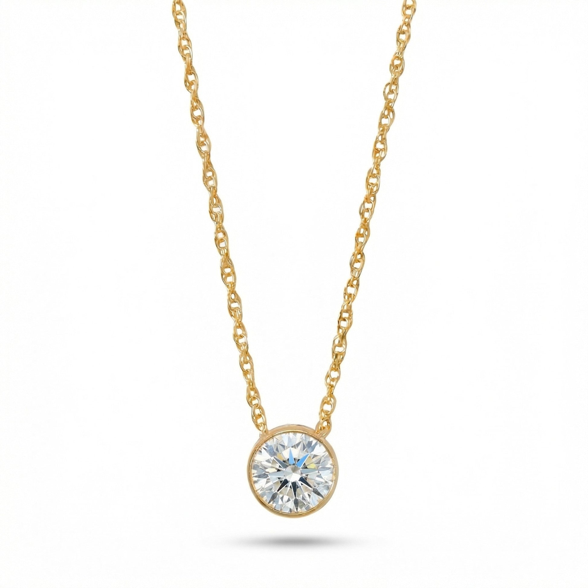 14/20 Gold Filled Floating 6mm Lab Grown Diamond Slide Necklace