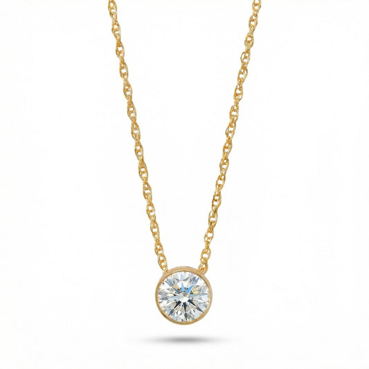 14/20 Gold Filled Floating 6mm Lab Grown Diamond Slide Necklace