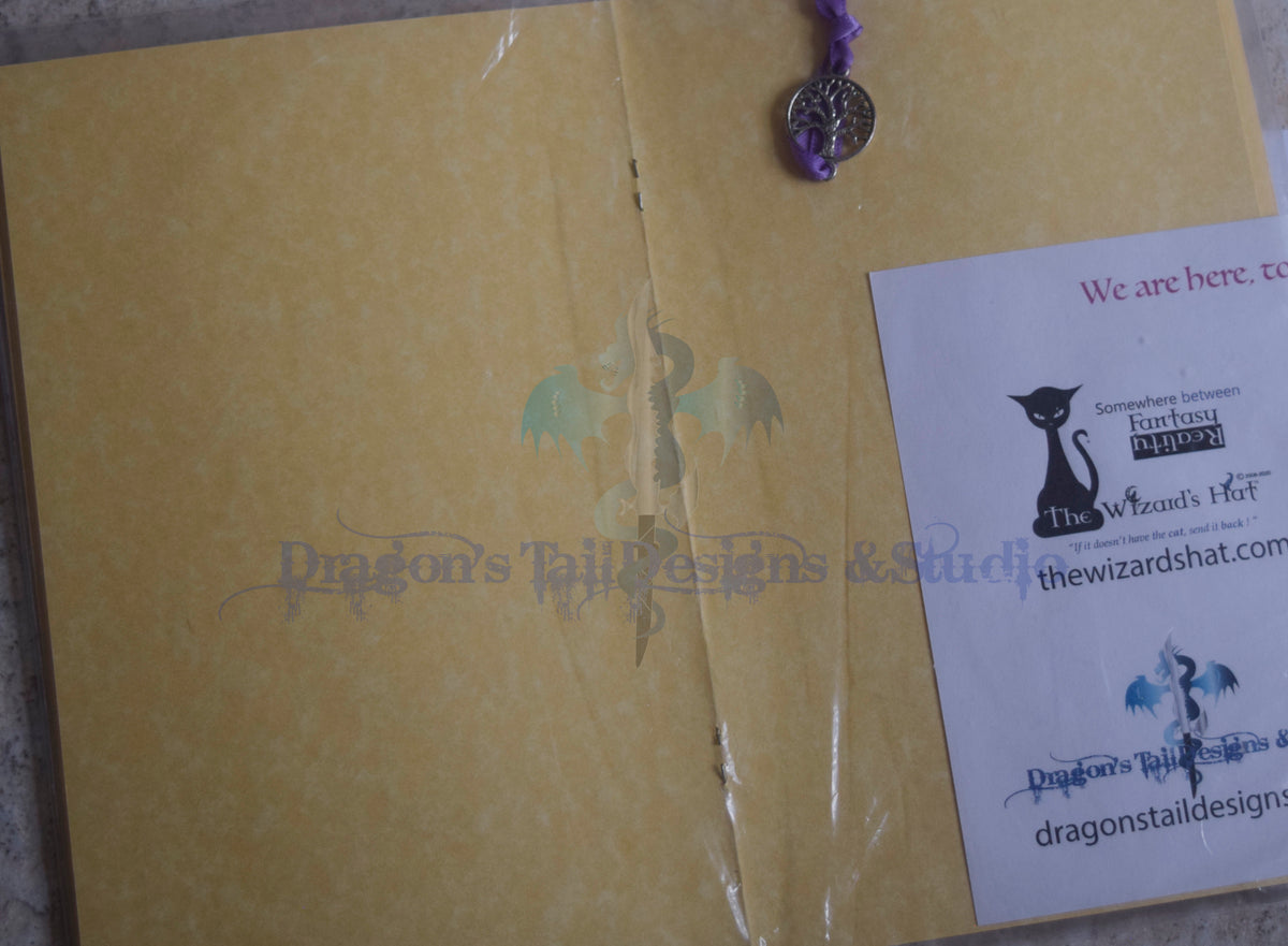 Celtic Tree #1 Grimoire: Handcrafted 50 page Book of Shadows and Parchment Spellbook