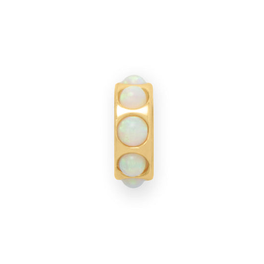 14 Karat Gold Plated Synthetic Opal Wheel Bead Charm