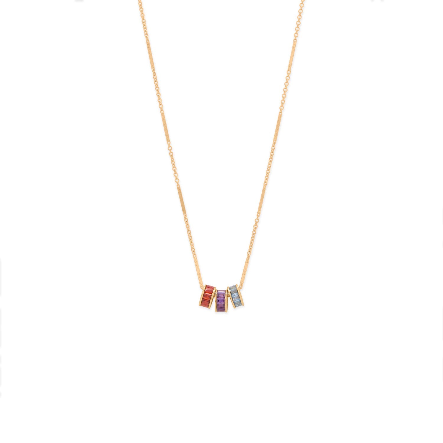 14 Karat Gold Plated CZ Birthstone Wheel Bead Charms (January-December)