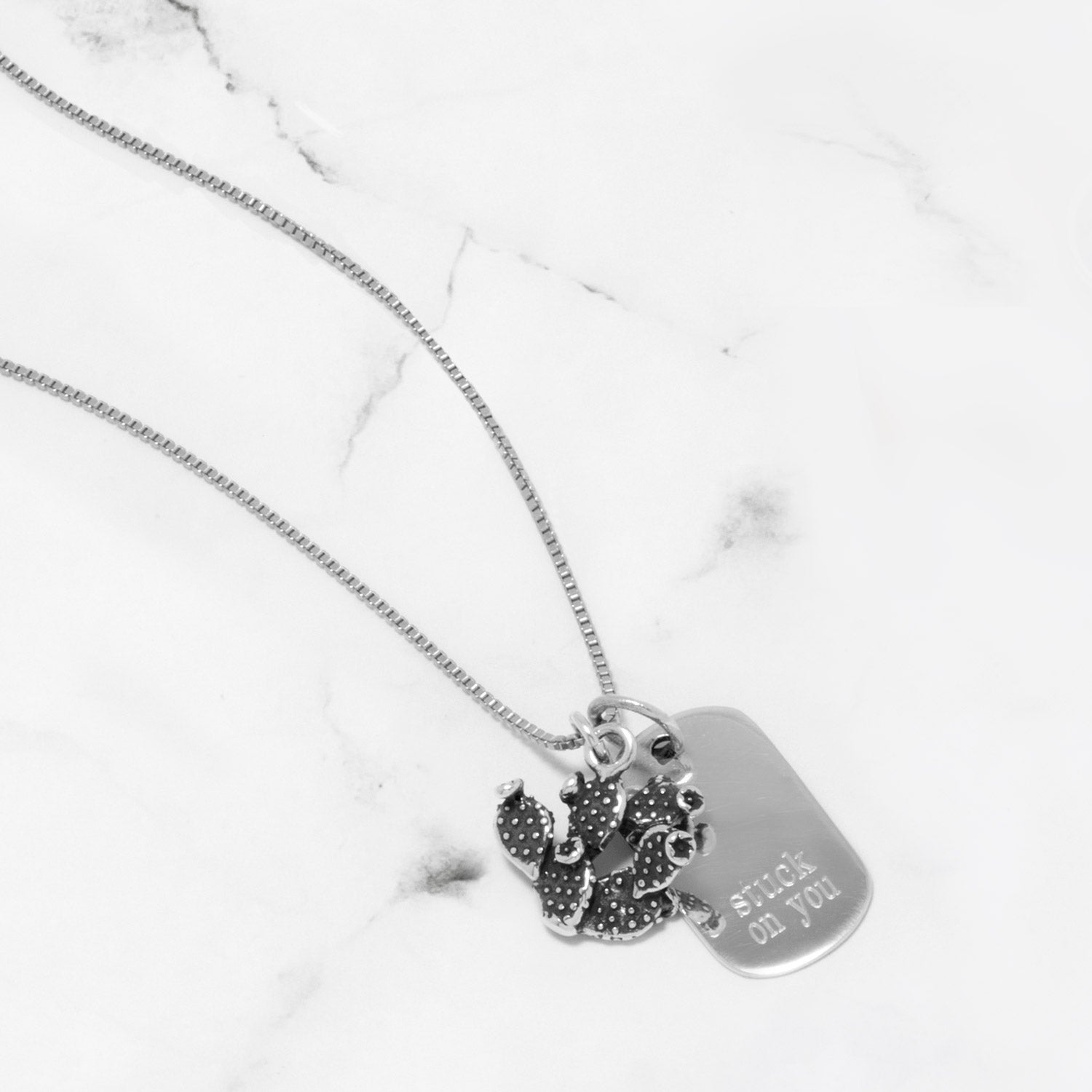 019 Rhodium Plated Box Chain Necklace (1.0mm)