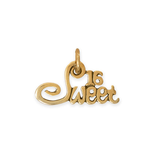 Silver or Gold Sweet 16 Charm