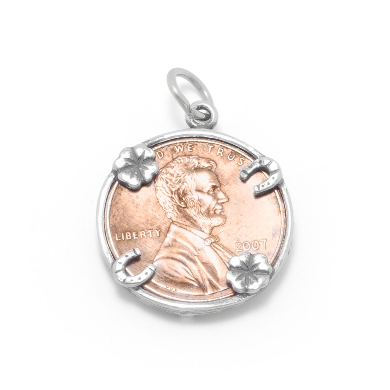 Oxidized Lucky Penny Holder Charm
