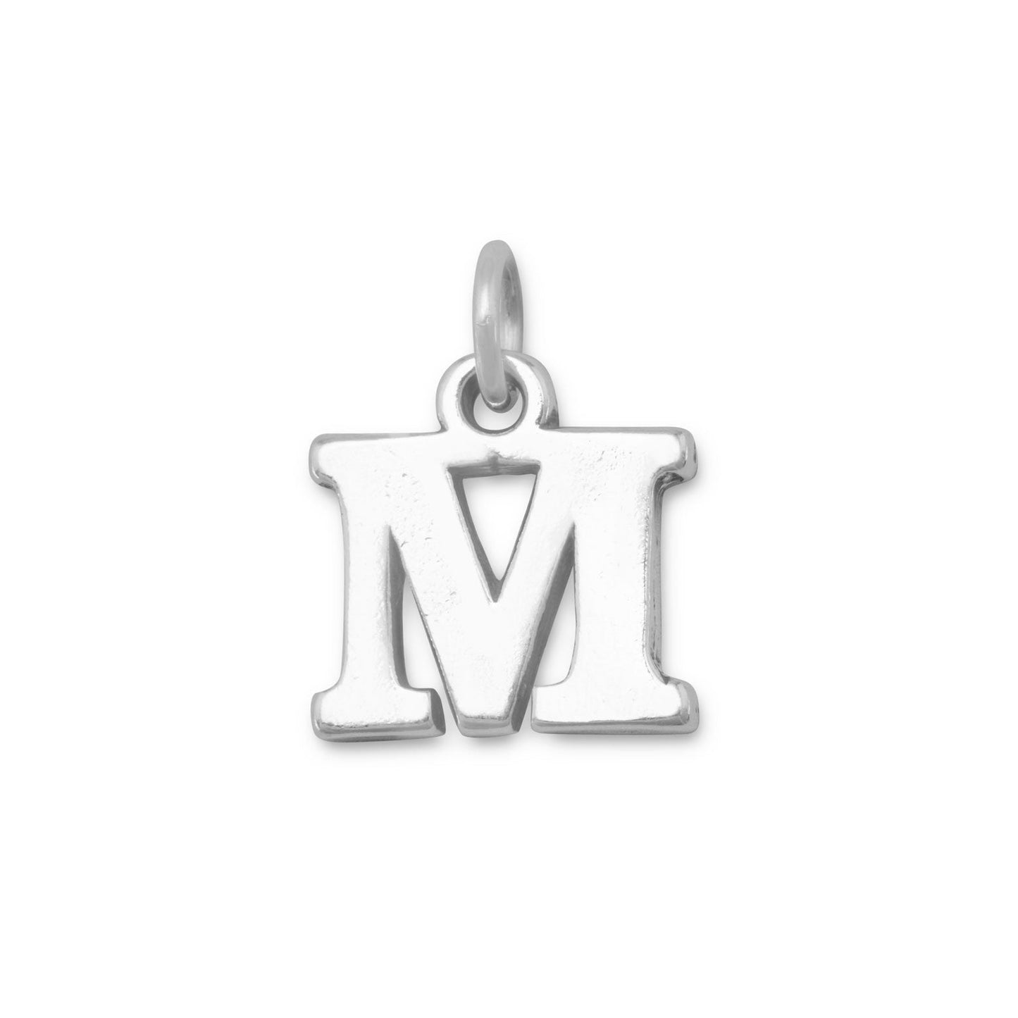 Oxidized Greek Alphabet Letter Charm - Mu