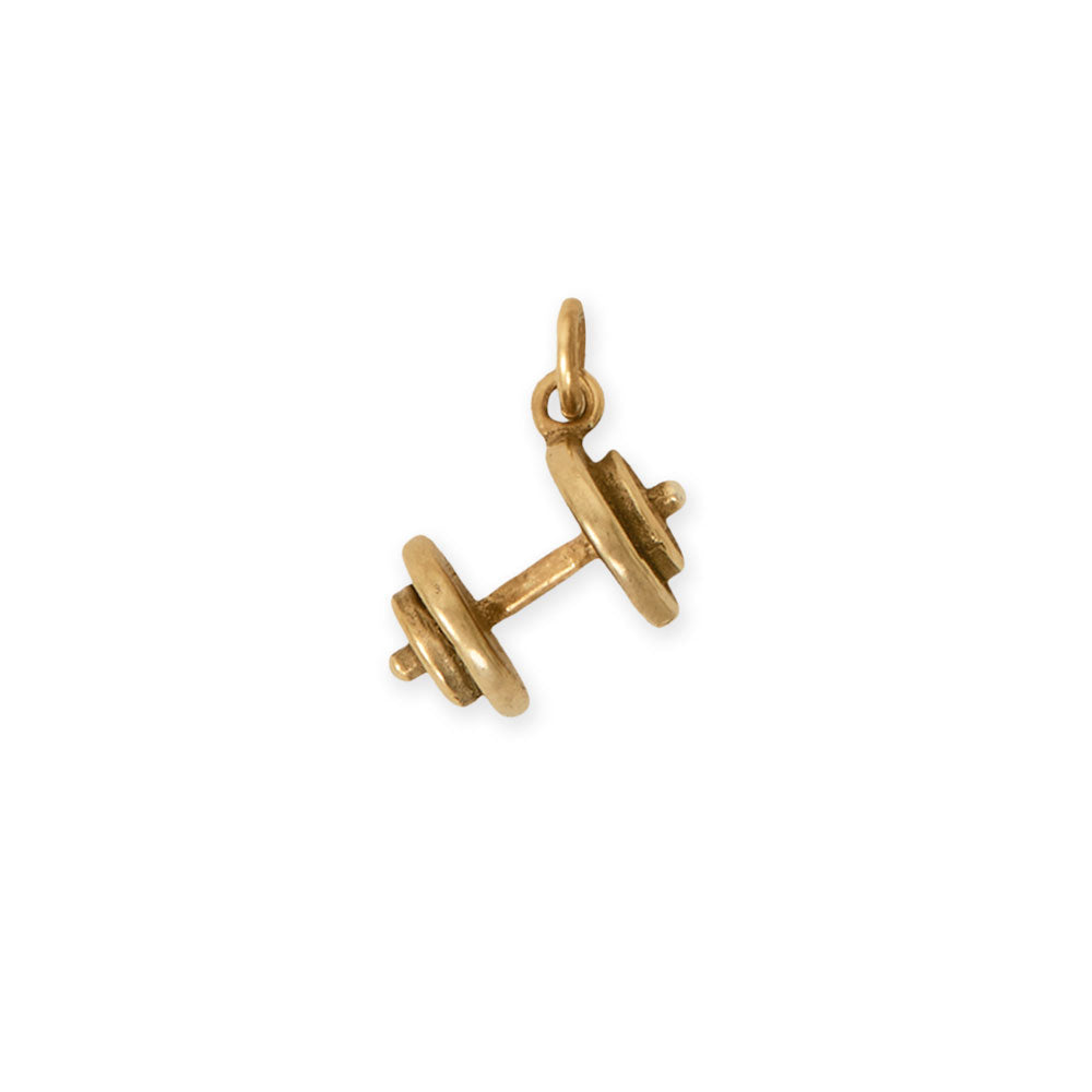 Silver or Gold 3D Dumbbell Charm