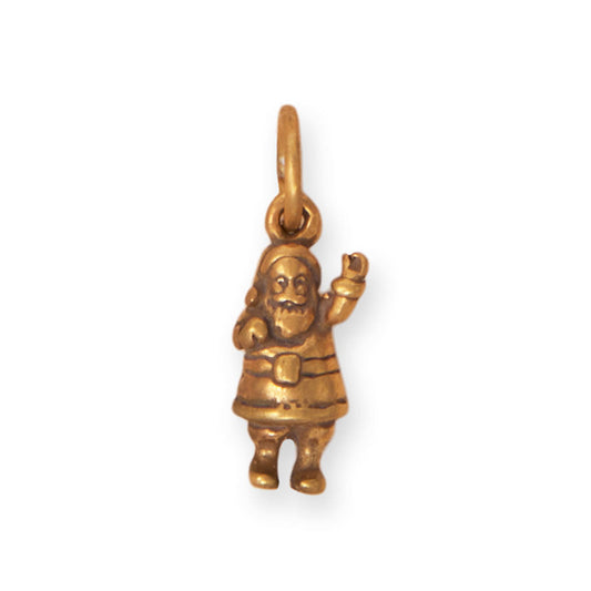 Silver or Gold 3D Santa Claus Charm