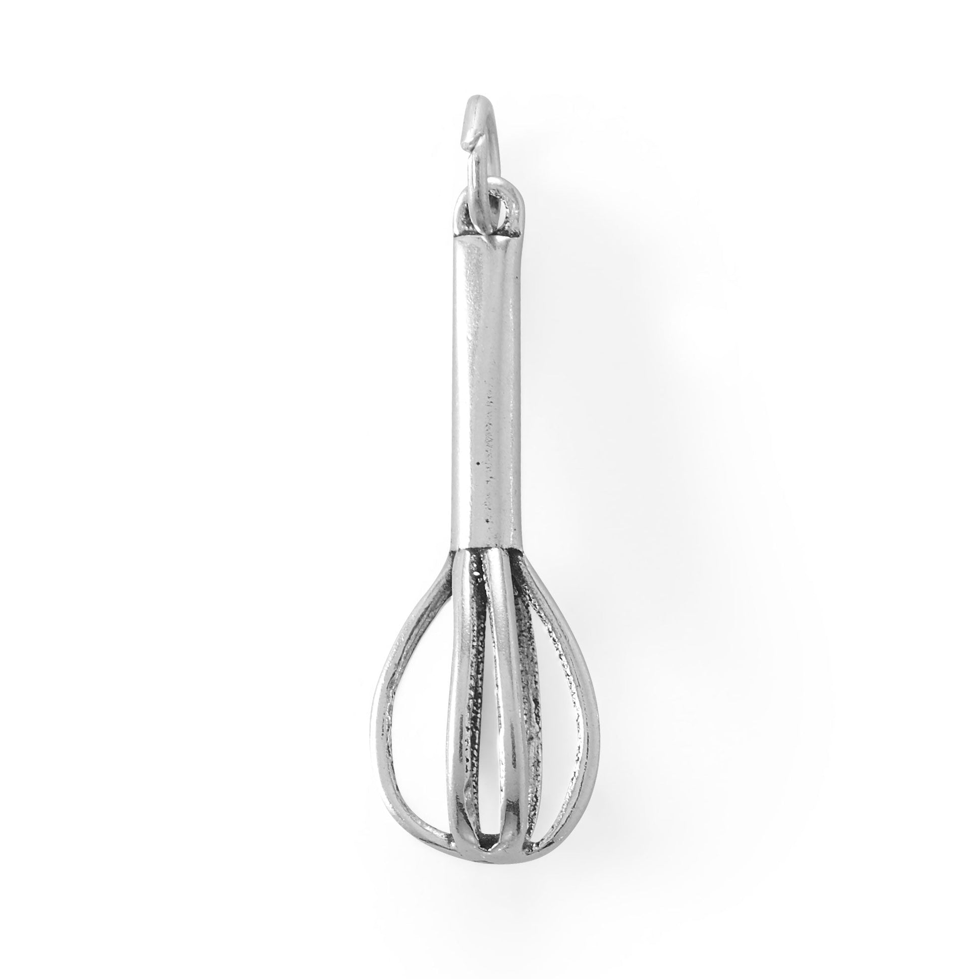 Oxidized 3D Wire Whisk Charm
