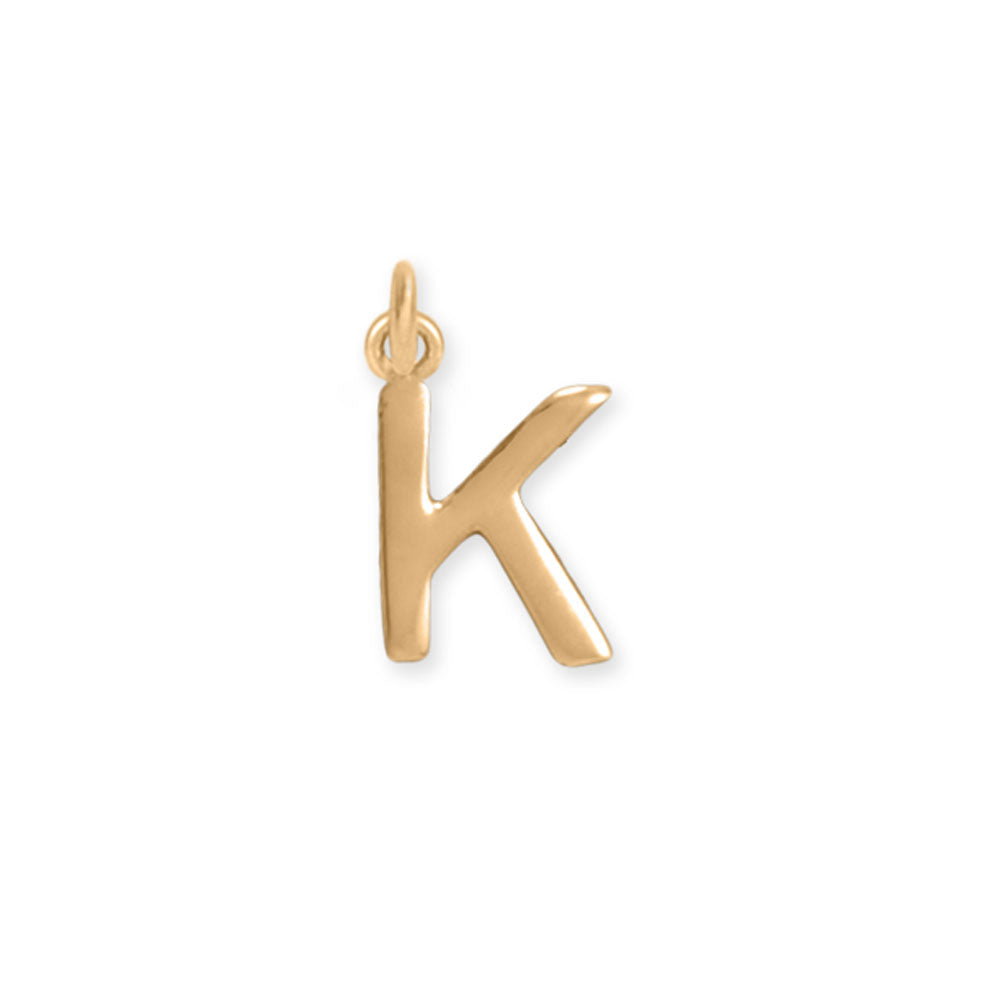 14 Karat Gold Plated Polished Letter Initial Charm Series (A-Z)