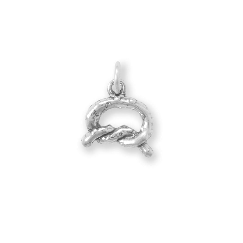 Silver or Gold 3D Salted Pretzel Charm